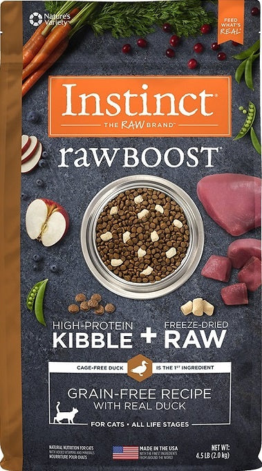 Nature's Variety Instinct Raw Boost Grain Free Recipe with Real Duck Natural Dry Cat Food