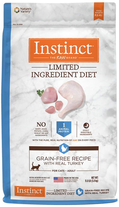 Nature's Variety Instinct Limited Ingredient Diet Adult Grain Free Recipe with Real Turkey Natural Dry Cat Food