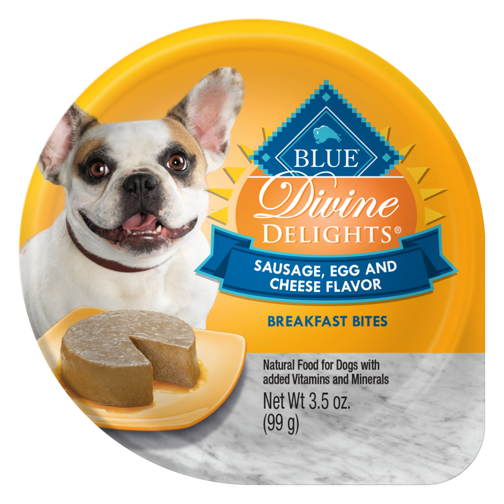 Blue Buffalo Divine Delights Small Breed Sausage, Egg and Cheese Breakfast Bites Pate Dog Food Cup
