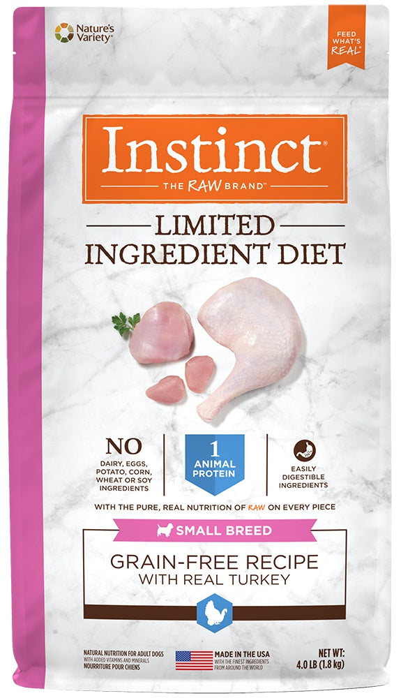 Nature's Variety Instinct Limited Ingredient Diet Small Breed Adult Grain Free Real Turkey Recipe Natural Dry Dog Food