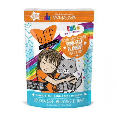 Weruva BFF Oh My Gravy Purr-Fect Plannin Grain Free Chicken, Tuna, & Salmon in Gravy Wet Cat Food Pouch