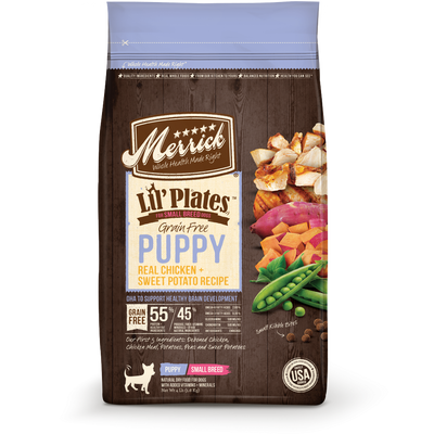 Merrick Lil' Plates Grain Free Puppy Small Breed Real Chicken and Sweet Potato Recipe Dry Dog Food