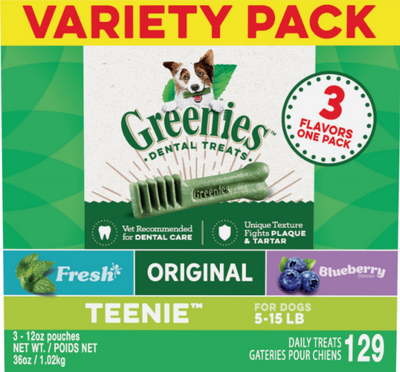 Greenies Teenie Three Flavor Variety Pack Dental Dog Treats