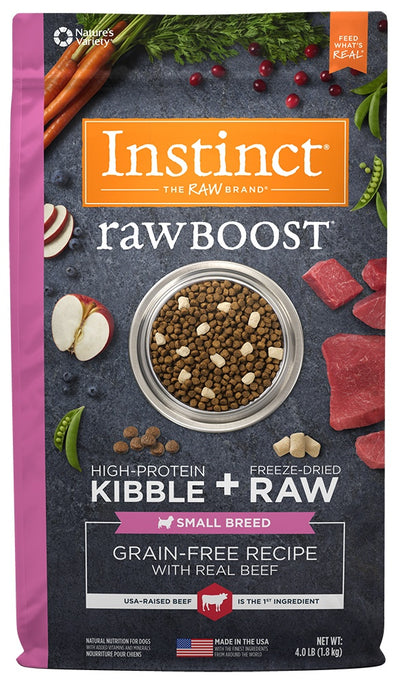 Nature's Variety Instinct Grain Free Raw Boost Small Breed Recipe with Real Beef Dry Dog Food