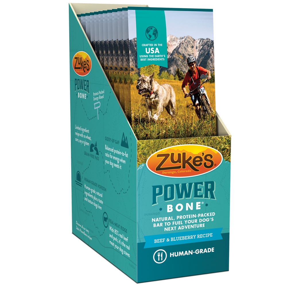Zukes Power Bone Grain Free Beef & Blueberry Flavor Dog Treats
