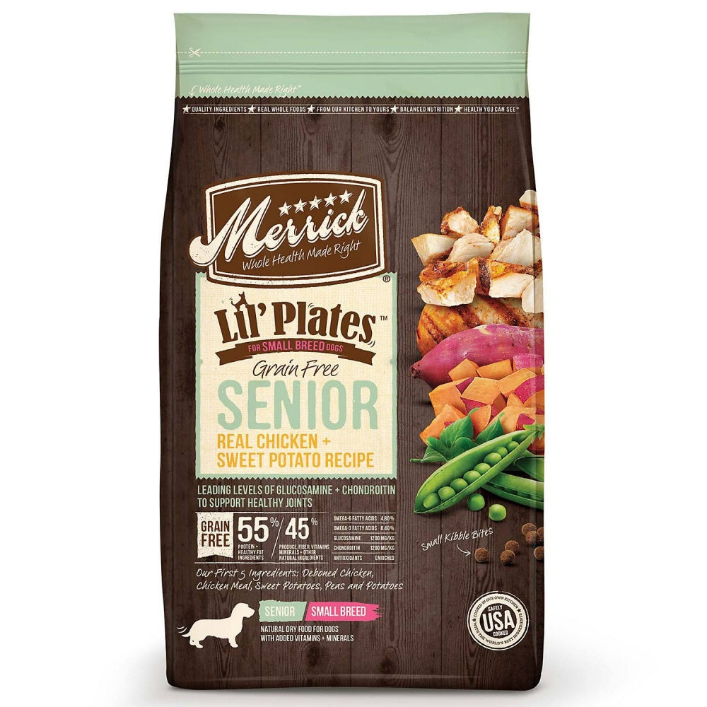 Merrick Lil' Plates Grain Free Senior Real Chicken And Sweet Potato Recipe Dry Dog Food