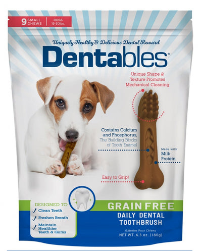 Dentables Grain Free Small Daily Dental Toothbrush Dog Treats