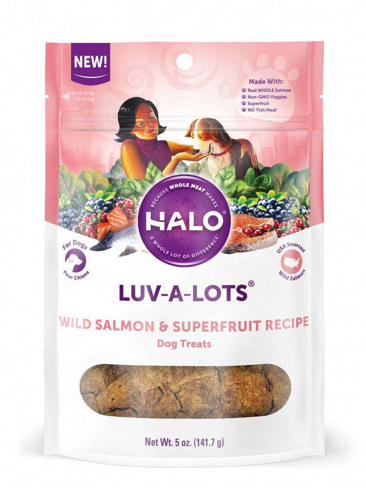 Halo Grain Free Luv-A-Lots Salmon & Superfruit Recipe Dog Treats