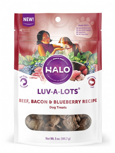 Halo Grain Free Luv-A-Lots Beef, Bacon & Blueberry Recipe Dog Treats