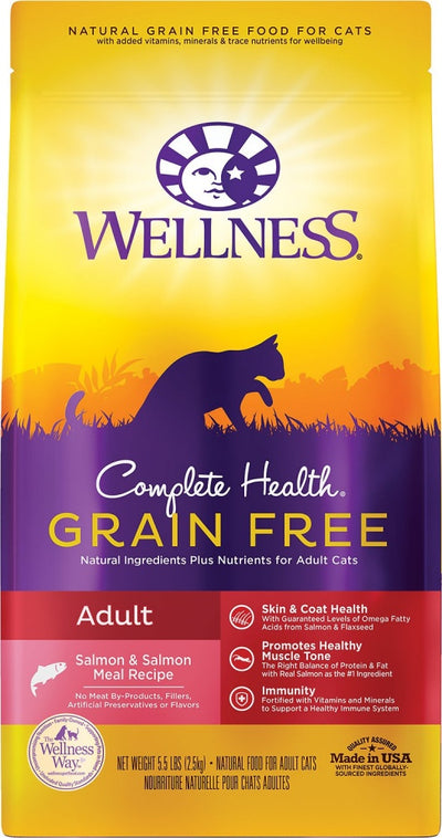 Wellness Complete Health Grain Free Adult Salmon & Salmon Liver Adult Dry Cat Food