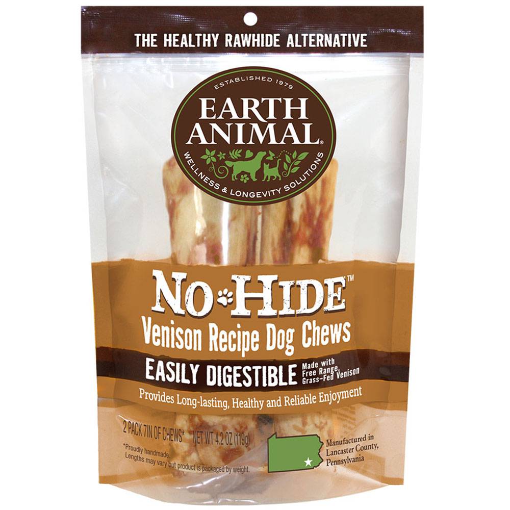 <b>Earth Animal</b> No-Hide Venison Recipe Dog Chews - 2 Pack