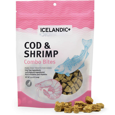 Icelandic+ Cod & Shrimp Combo Bites Fish Dog Treat 3.52-oz Bag