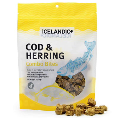 Icelandic+ Cod & Herring Combo Bites Fish Dog Treat 3.52-oz Bag