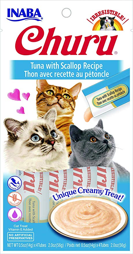 Inaba Churu Grain-Free Tuna with Scallop Puree Lickable Cat Treat