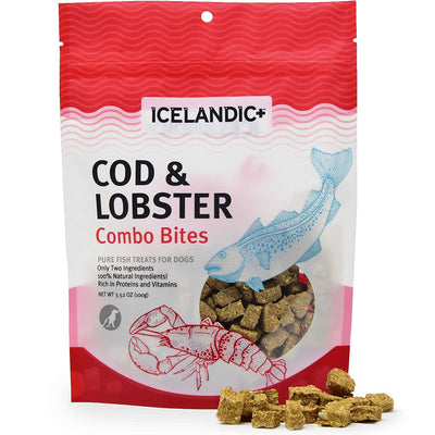 Icelandic+ Cod & Lobster Combo Bites Fish Dog Treat 3.52-oz Bag