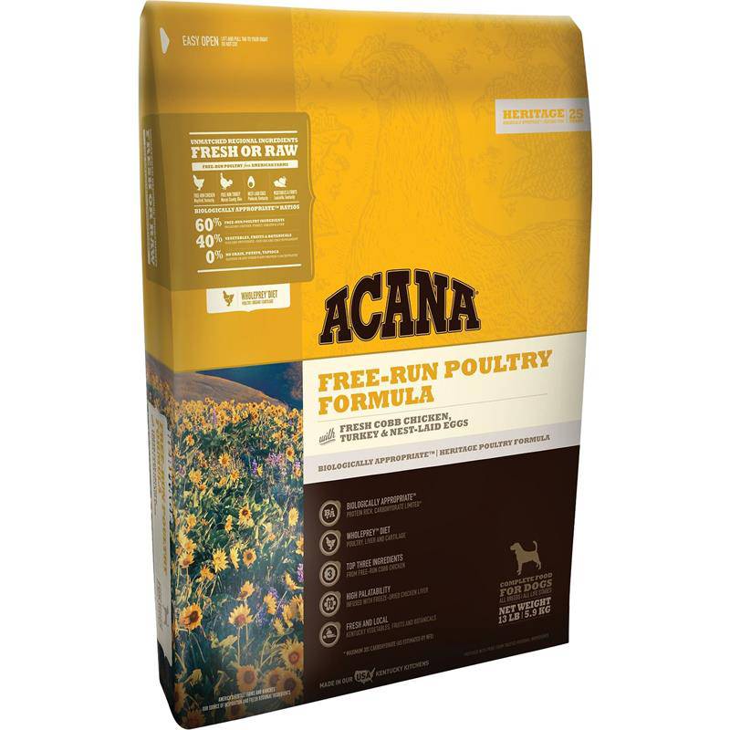 Acana Heritage Free Run Poultry Formula Grain Free Dry Dog Food