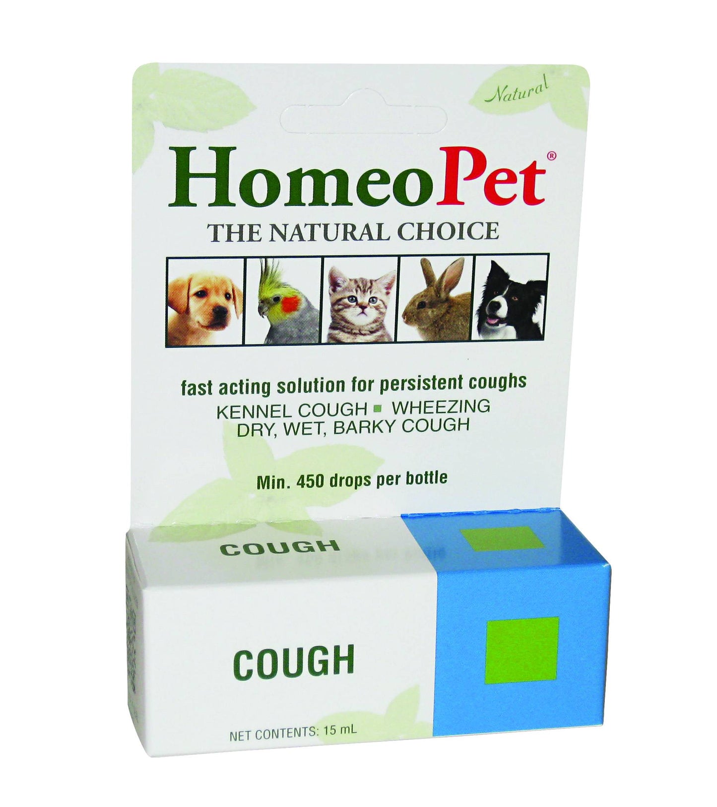 HomeoPet Cough Relief Supplement for Dogs,Cats,Small Animals & Birds - 450 Drops