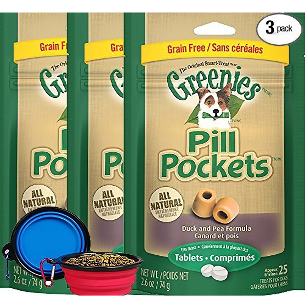 <b>Greenies</b> Pill Pockets Treats for Dogs Duck & Pea Tablets - 2.6 Oz  3 Pack