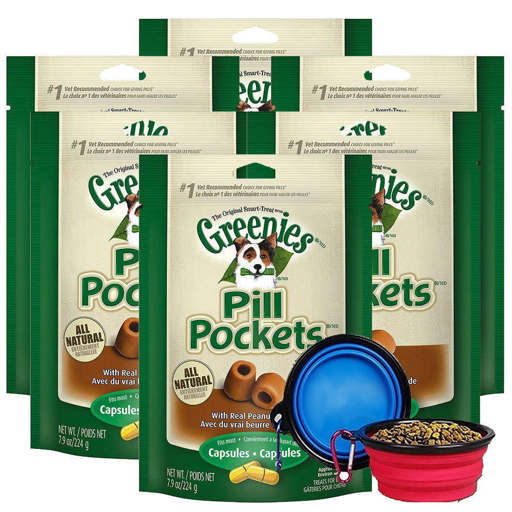 <b>Greenies</b> Pill Pockets Treats for Dogs Peanut Butter Flavor Capsules 7.9 Oz - 6 Pack