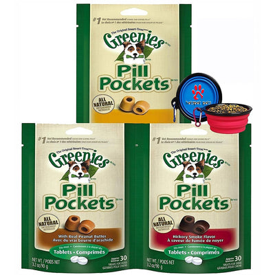 <b>Greenies</b> Pill Pockets Treats for Dogs Variety Flavors Tablets- 3 Pack <br></br>