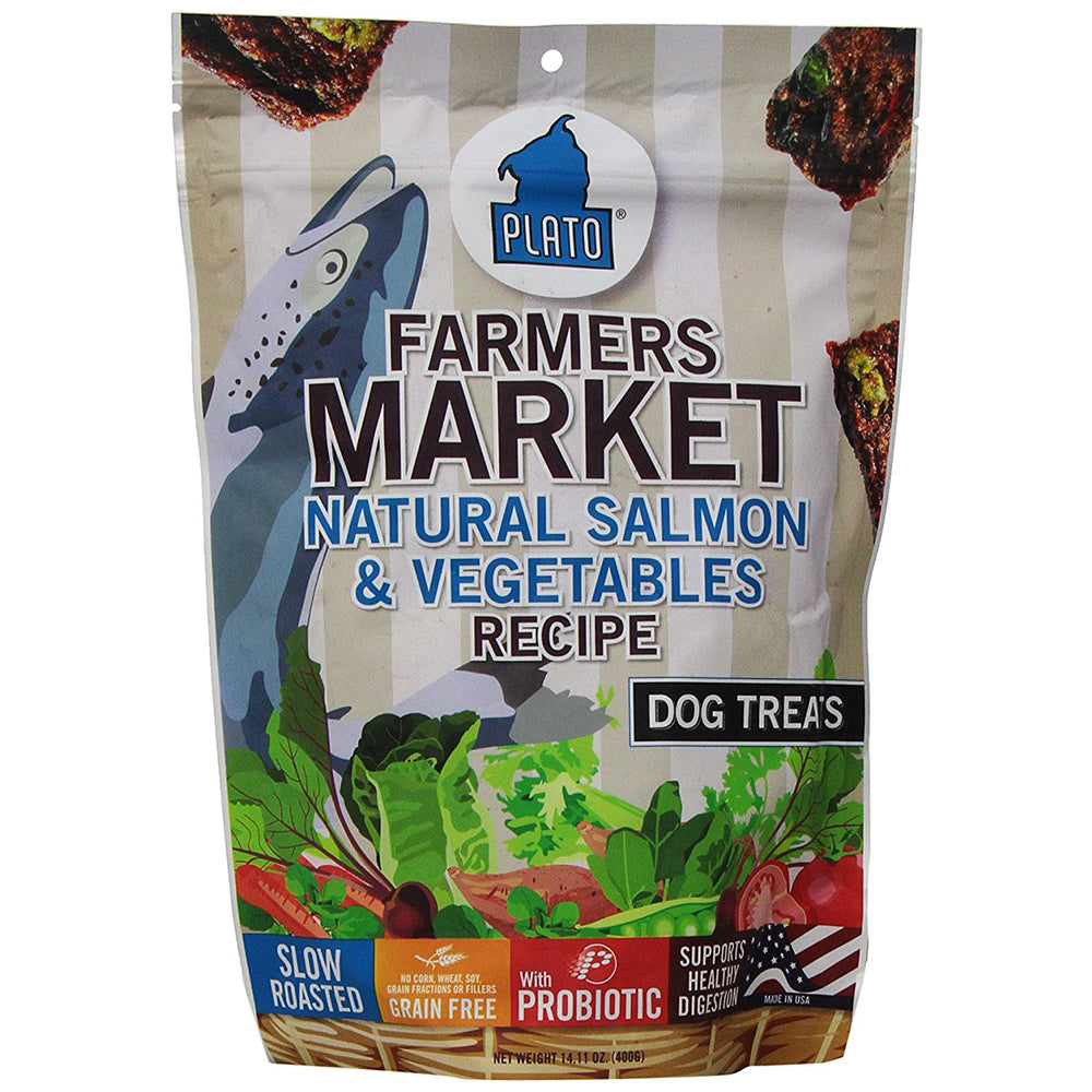 <b>Plato</b> Farmers Market Salmon and Vegetables Dog Recipe Treats - 14oz