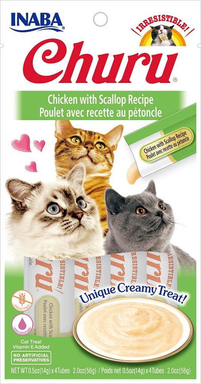 Inaba Churu Grain-Free Chicken with Scallop Puree Lickable Cat Treat