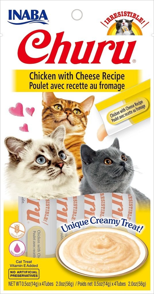 Inaba Churu Grain-Free Chicken with Cheese Puree Lickable Cat Treat
