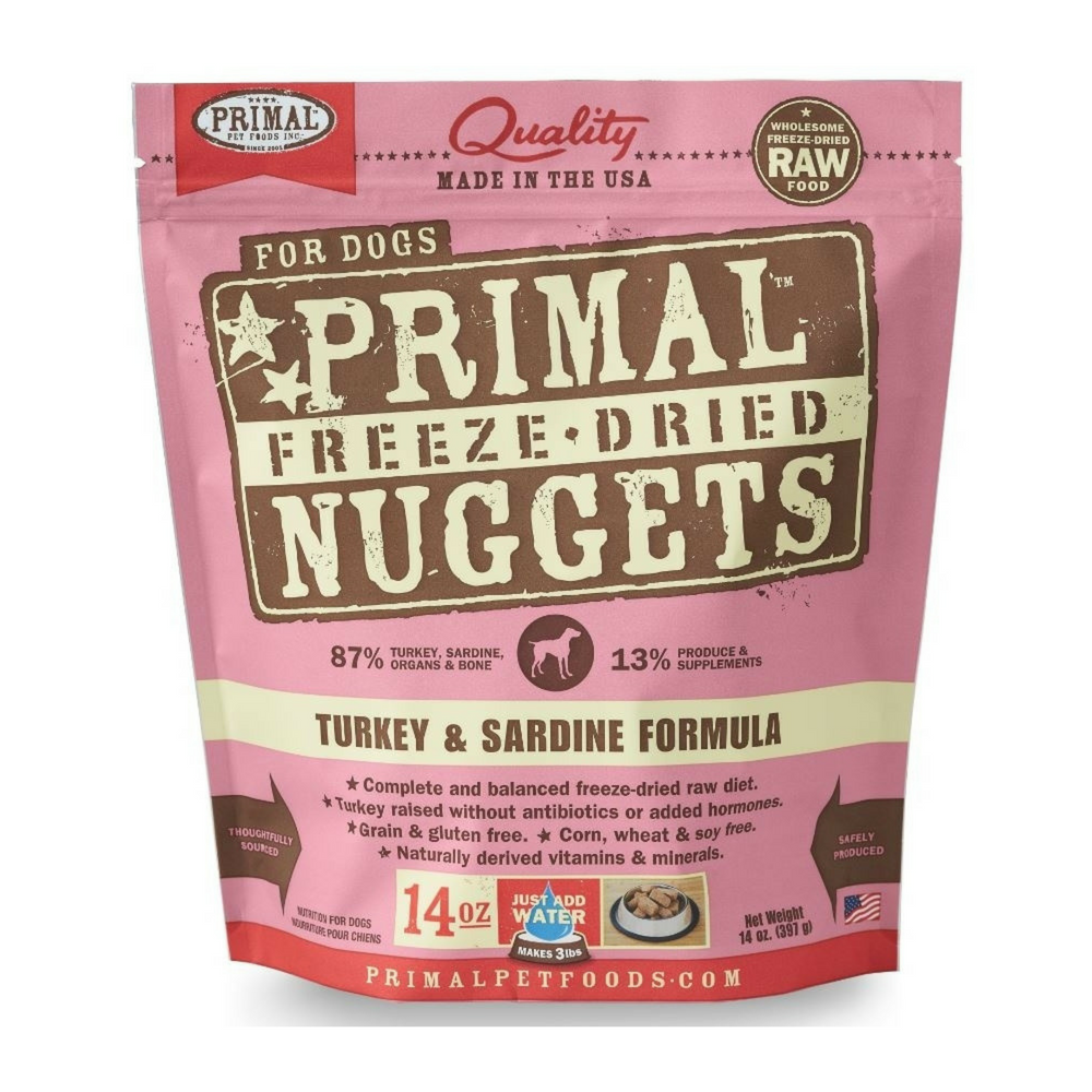 <b>Primal</b> Freeze Dried Nuggets Grain Free Turkey & Sardine Formula Dog Food