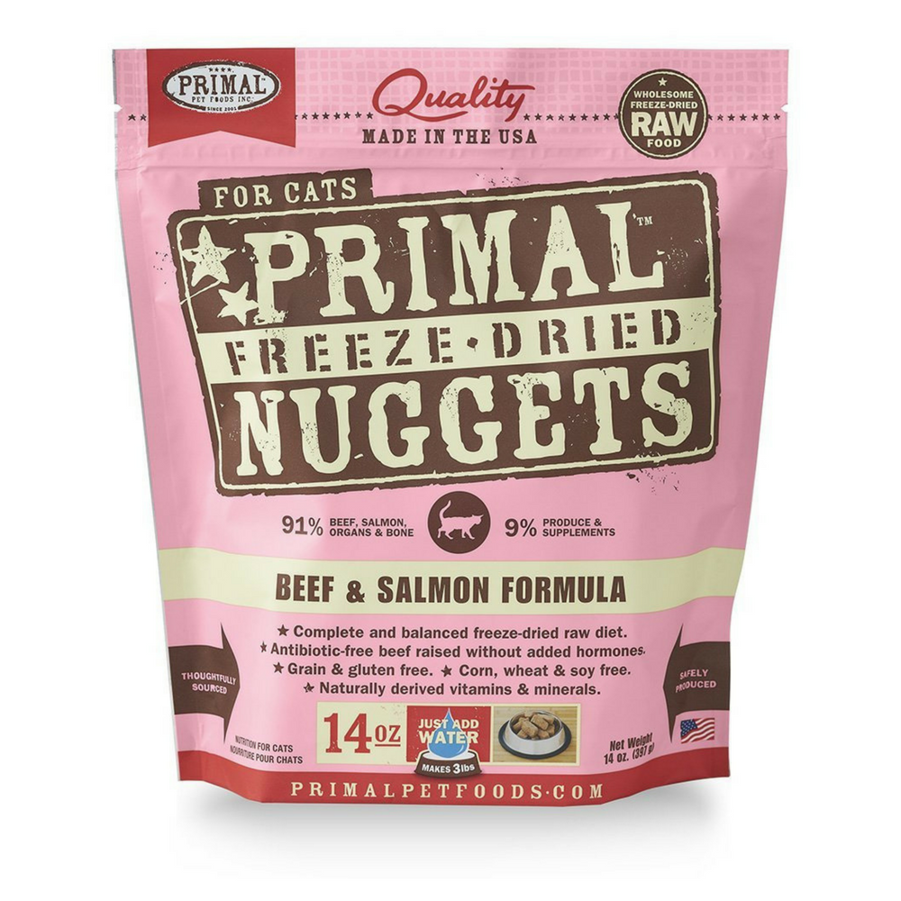 <b>Primal</b> Freeze Dried Nuggets Grain Free Formula Beef & Salmon Cat Food