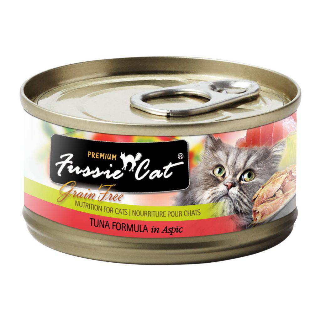 Fussie Cat Premium Grain Free Tuna in Aspic Canned Cat Food, Case of 24 Cans