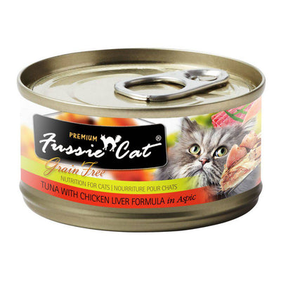 <b>Fussie Cat</b> Premium Canned Cat Food 2.82oz Tuna & Chicken Liver Flavor (Case of 24)