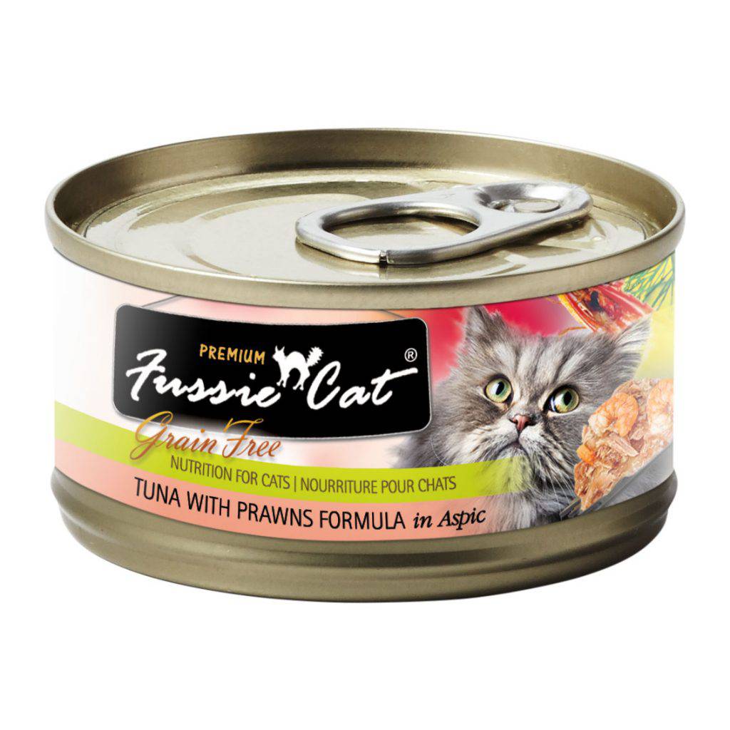 <b>Fussie Cat</b> Premium Canned Cat Food 2.82oz Tuna & Prawns Flavor (Case of 24)