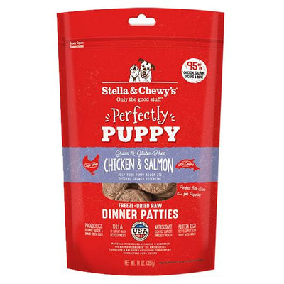 <b>Stella & Chewy's</b> Perfectly Puppy Freeze Dried Raw Chicken and Salmon Dinner Patties Grain Free Dog Food