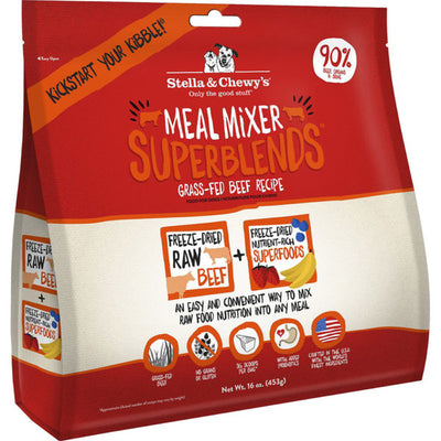 <b>Stella & Chewy's</b> Freeze Dried Raw Grass Fed Beef Meal Mixer SuperBlends Grain Free Dog Food Topper