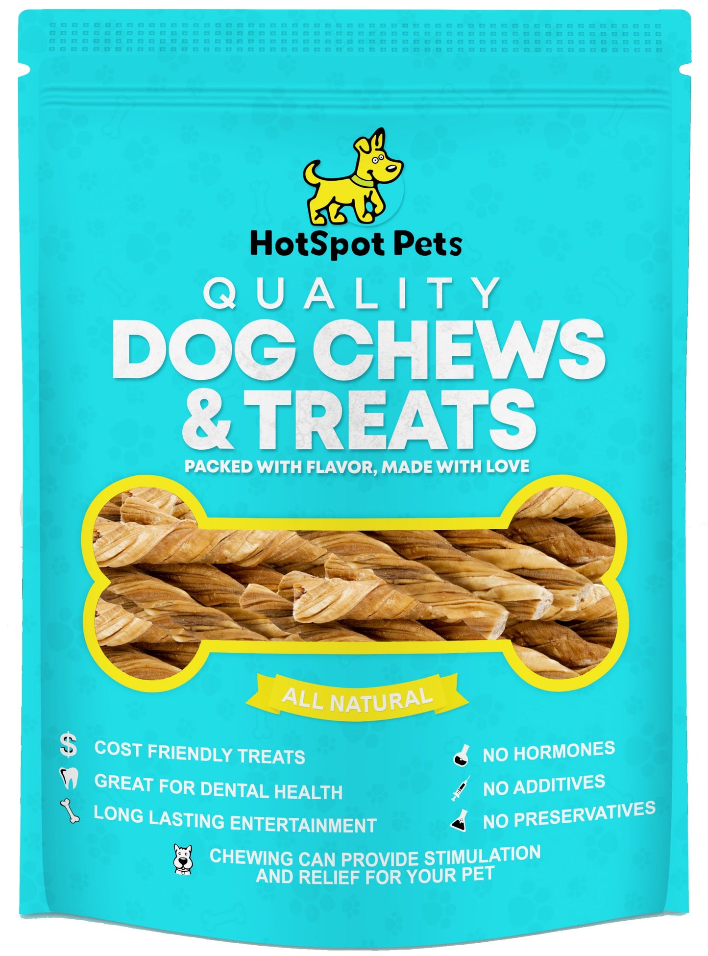 HotSpot Pets Beef Tripe Twists for Dogs, All Natural Sticks